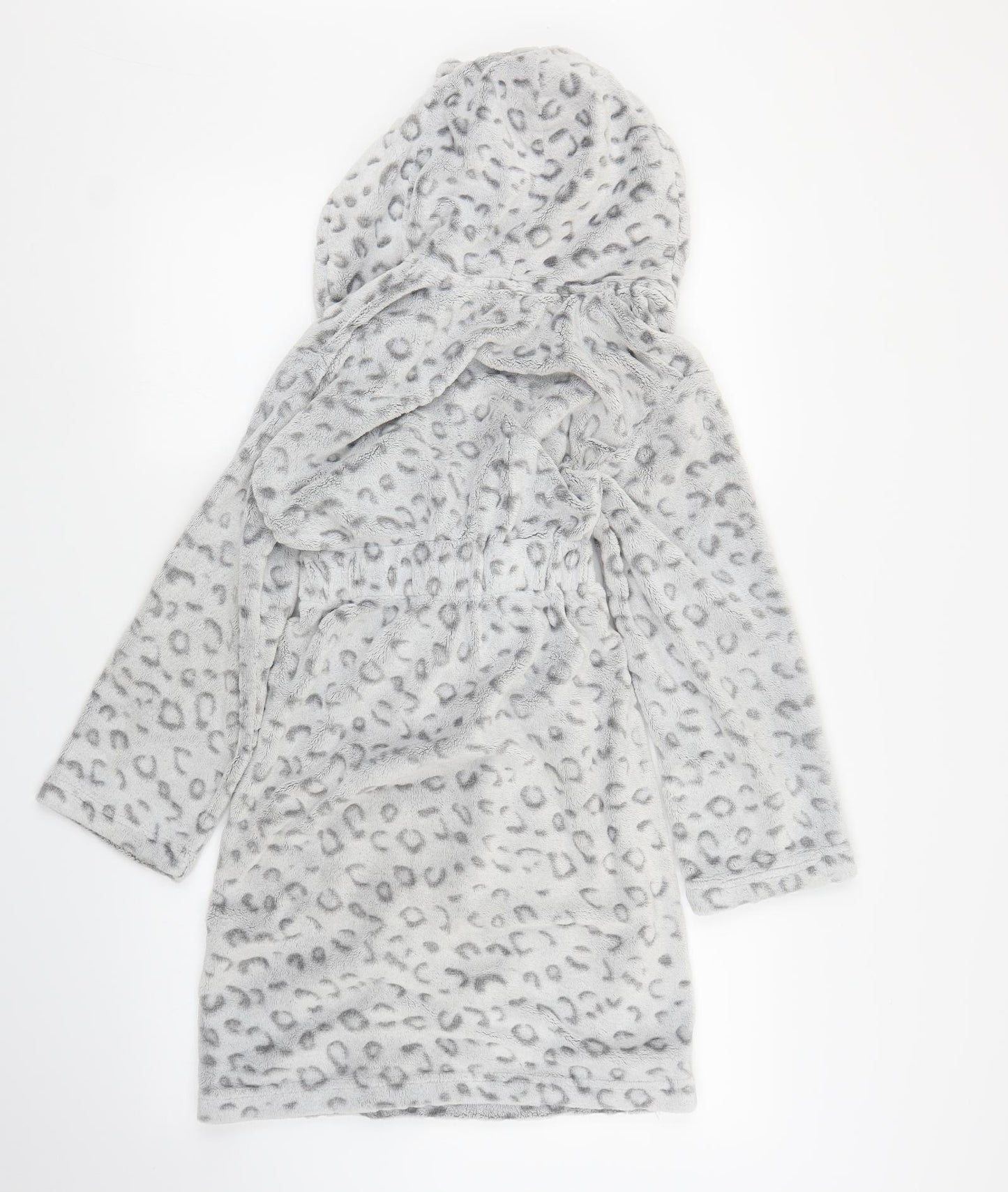 George Girls Grey Animal Print  Capri Robe Size 10-11 Years  - Leopard print