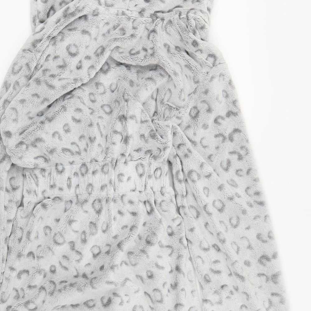 George Girls Grey Animal Print  Capri Robe Size 10-11 Years  - Leopard print