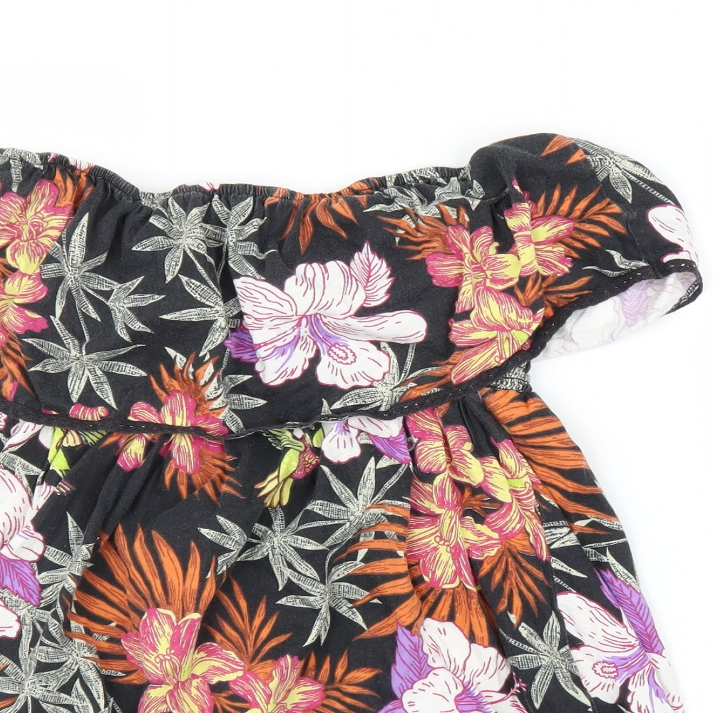 Primark Womens Black Floral  Basic Blouse Size 18