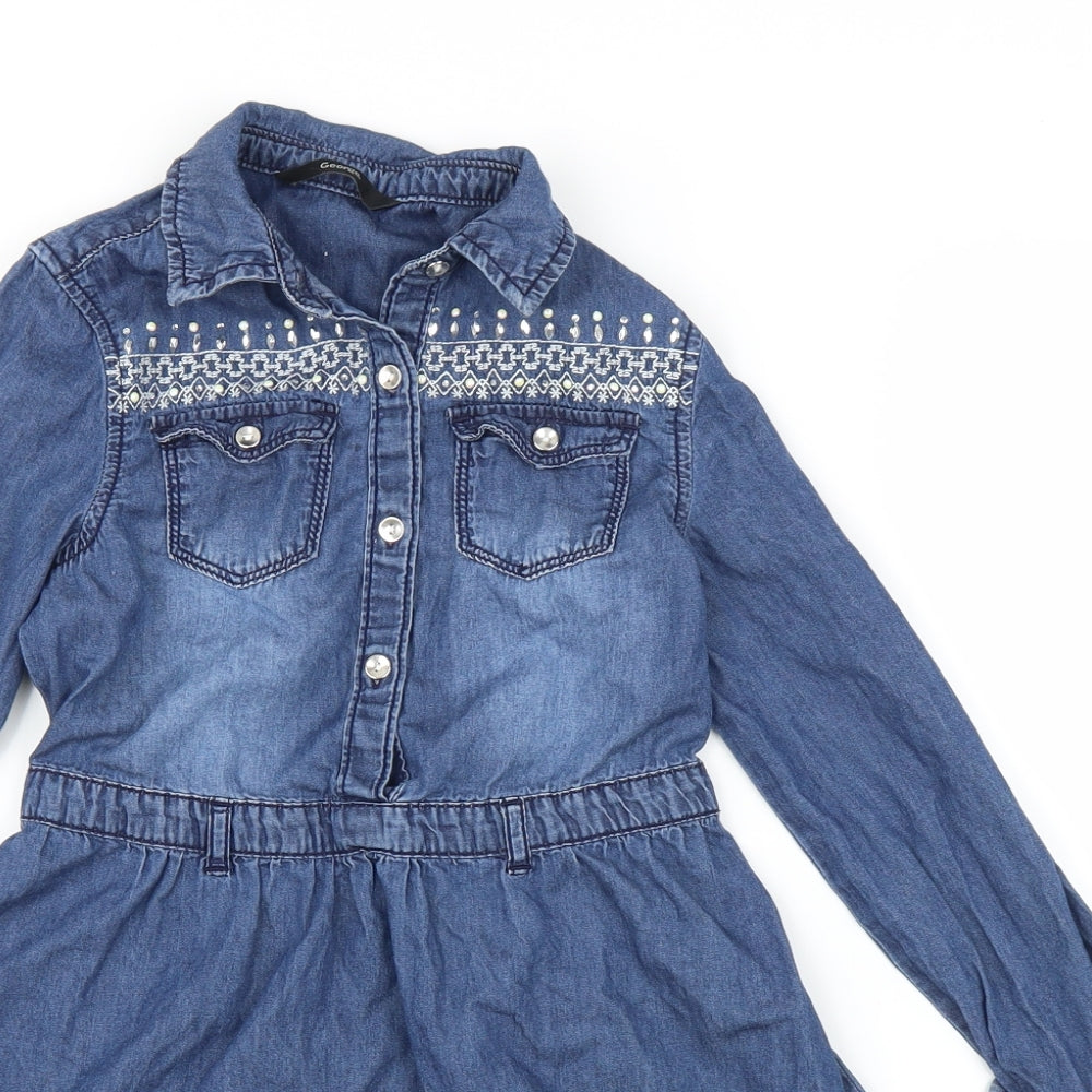 George Girls Blue  Denim A-Line  Size 7-8 Years