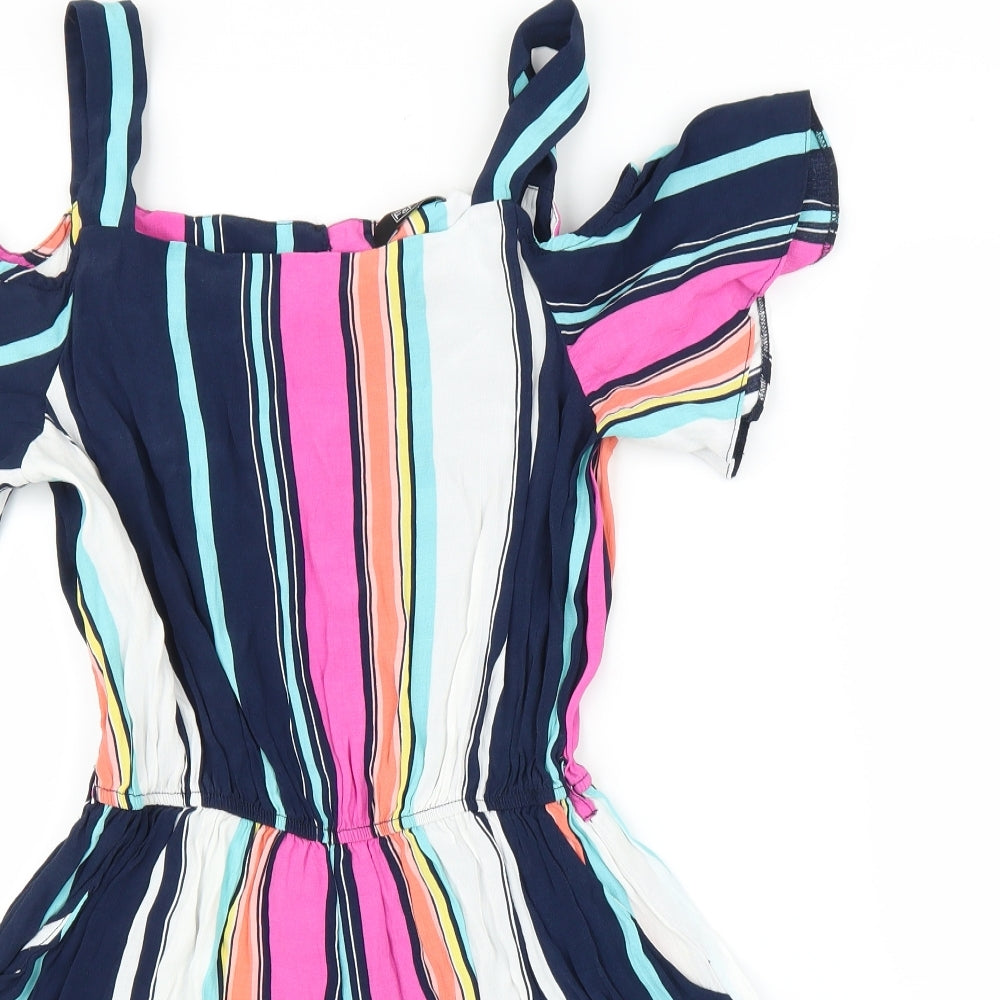 F&F Womens Multicoloured Striped  Romper One-Piece Size 10