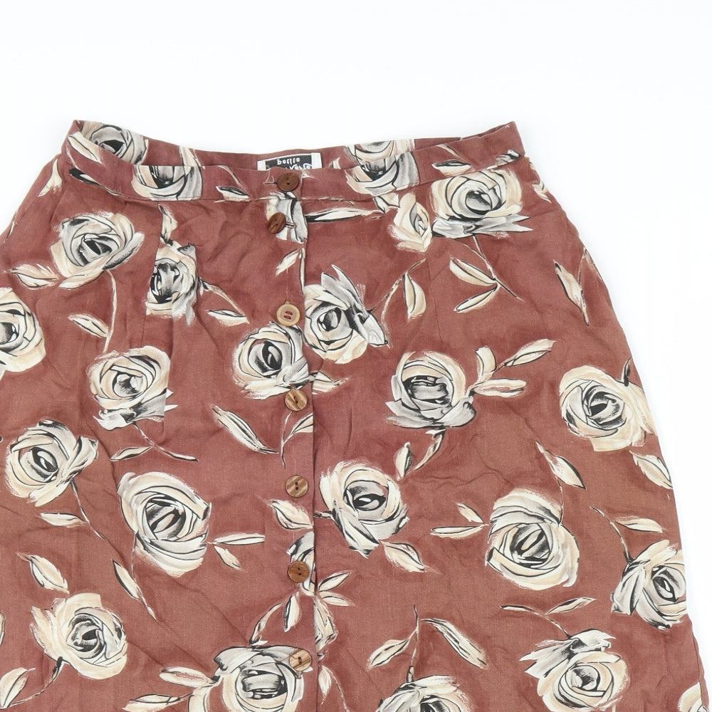 Berkertex Womens Brown Floral  A-Line Set Size M