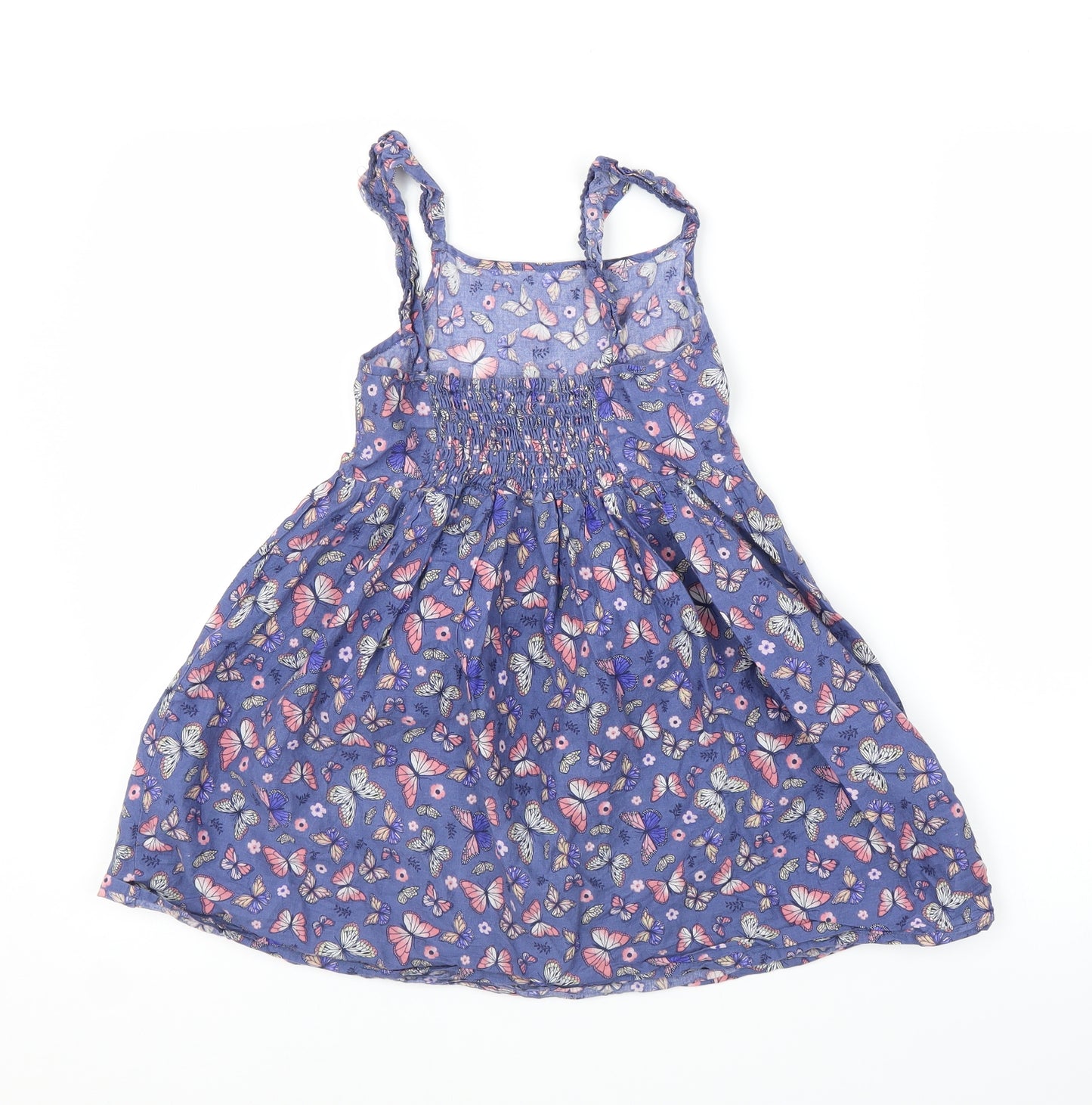 Primark Girls Blue Floral  A-Line  Size 7-8 Years  - Butterfly