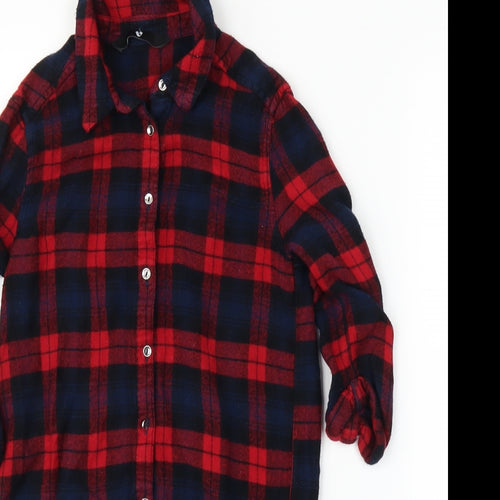 Very Girls Red Plaid  Tunic Blouse Size 7-8 Years