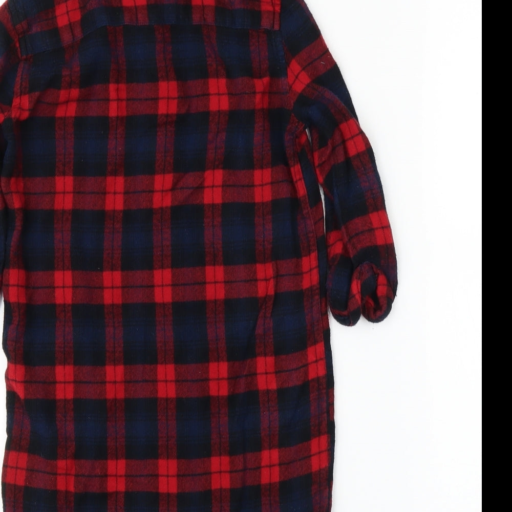 Very Girls Red Plaid  Tunic Blouse Size 7-8 Years