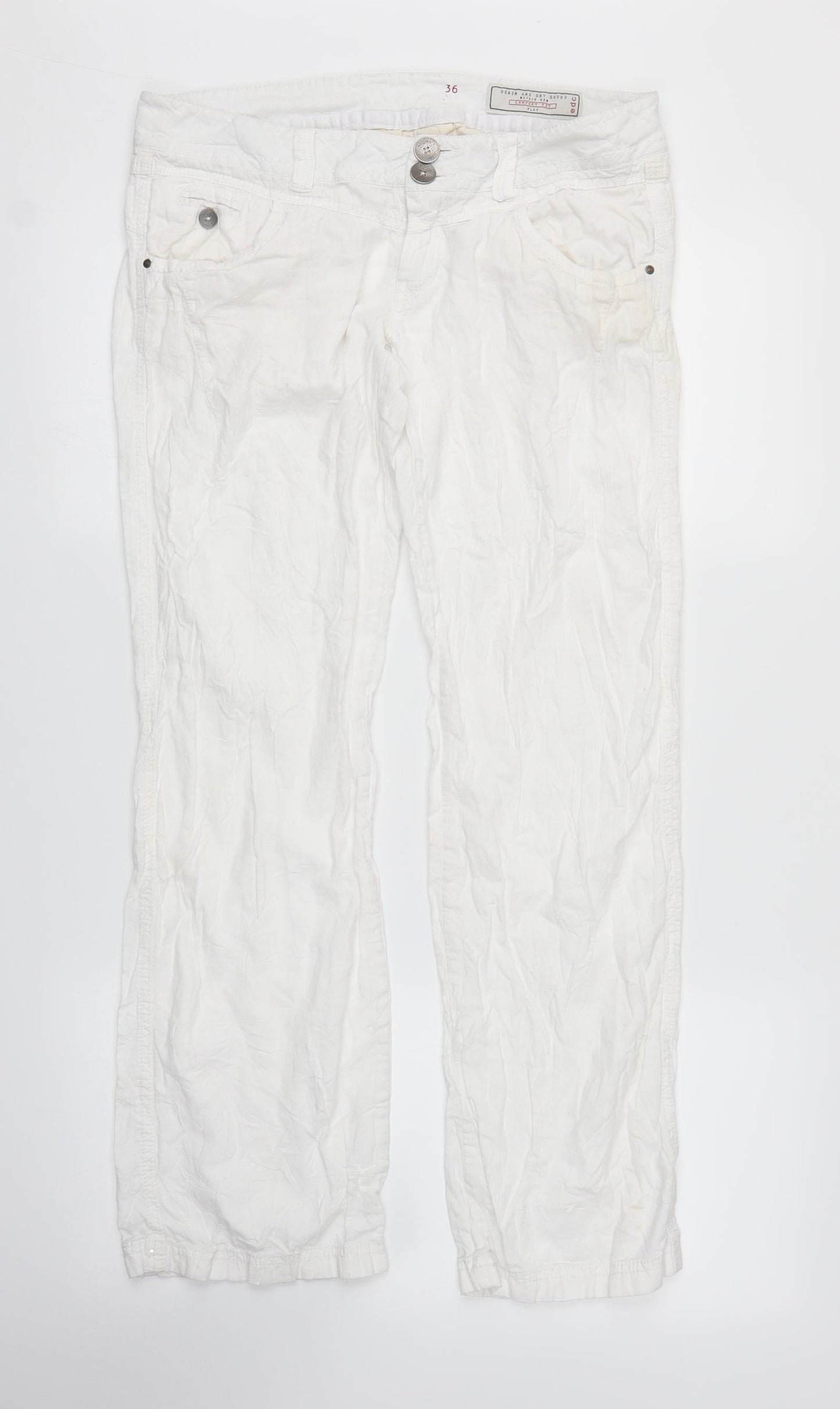 EDC Womens White   Trousers  Size 8 L25 in