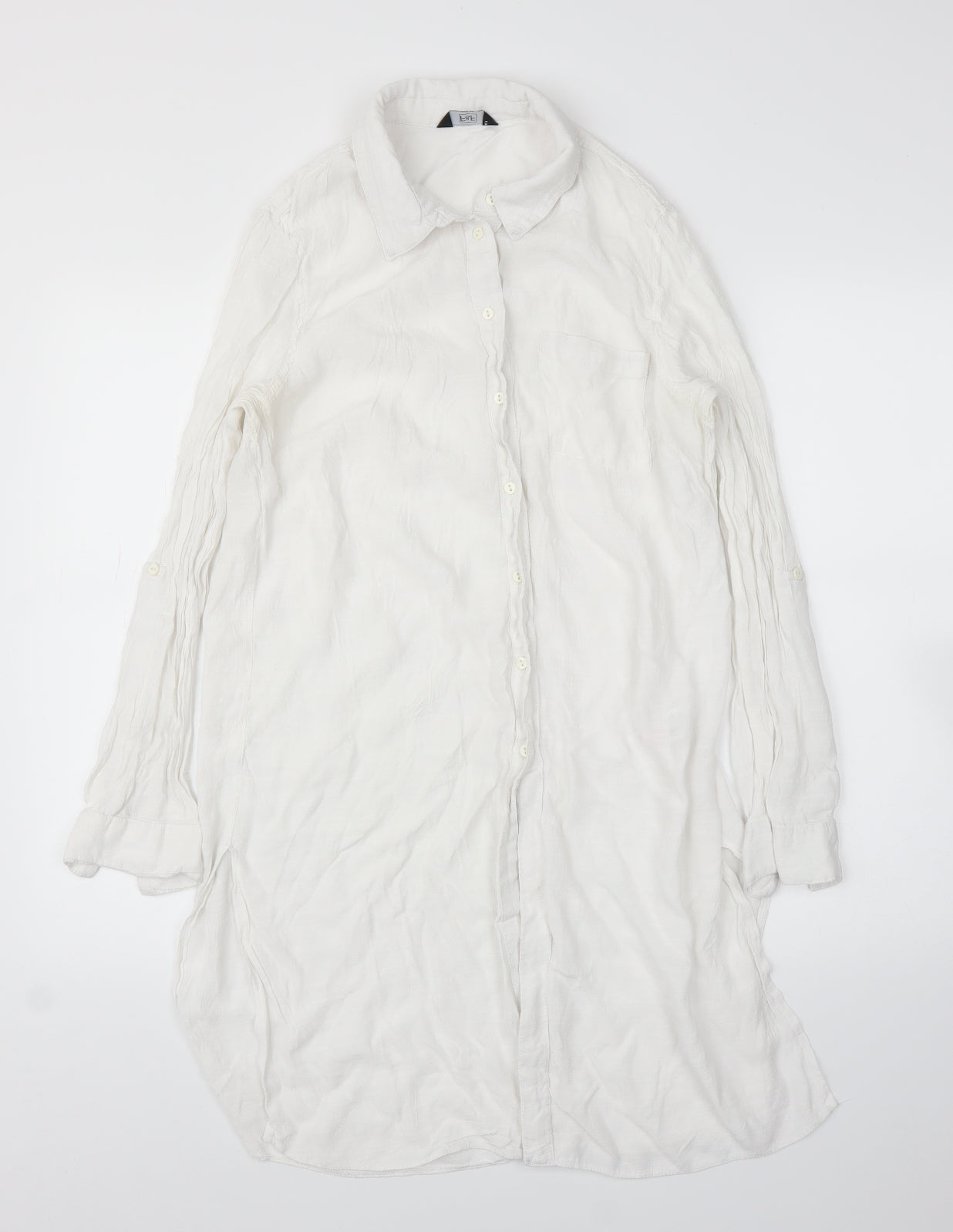 F&F Womens White   Shirt Dress  Size 12