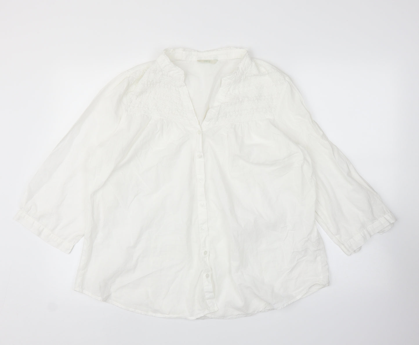 M&S Womens White   Basic Blouse Size 22