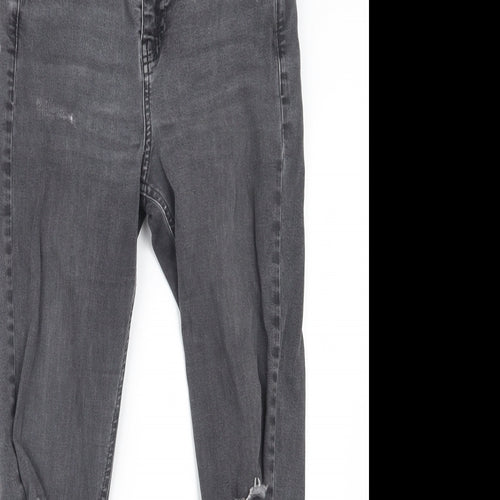 Topshop Womens Grey  Denim Straight Jeans Size 26 in L25 in
