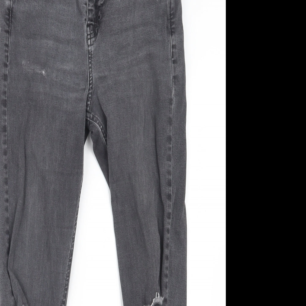Topshop Womens Grey  Denim Straight Jeans Size 26 in L25 in