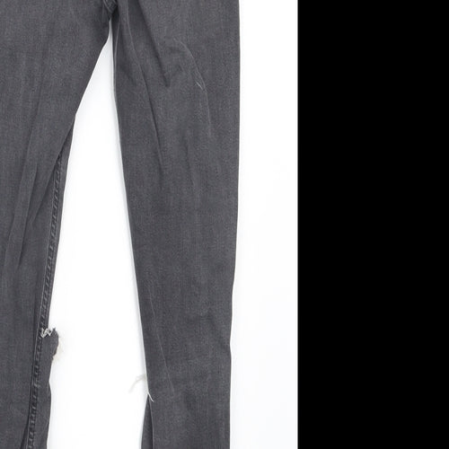Topshop Womens Grey  Denim Straight Jeans Size 26 in L25 in