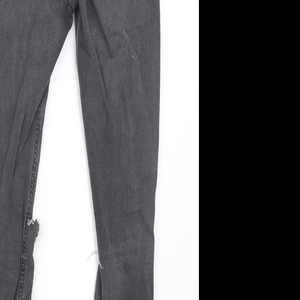 Topshop Womens Grey  Denim Straight Jeans Size 26 in L25 in