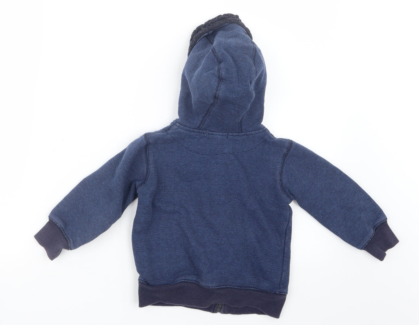 Pumpkin Patch Boys Blue Striped  Full Zip Hoodie Size 3 Years