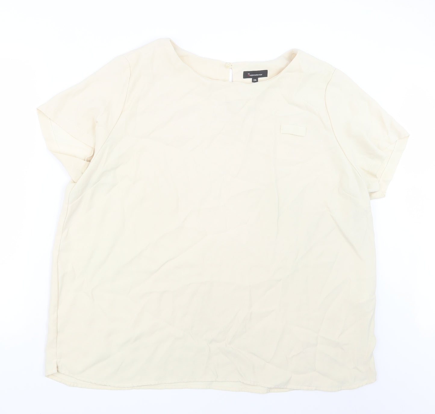 Incorporatewear Womens Ivory   Basic T-Shirt Size 24