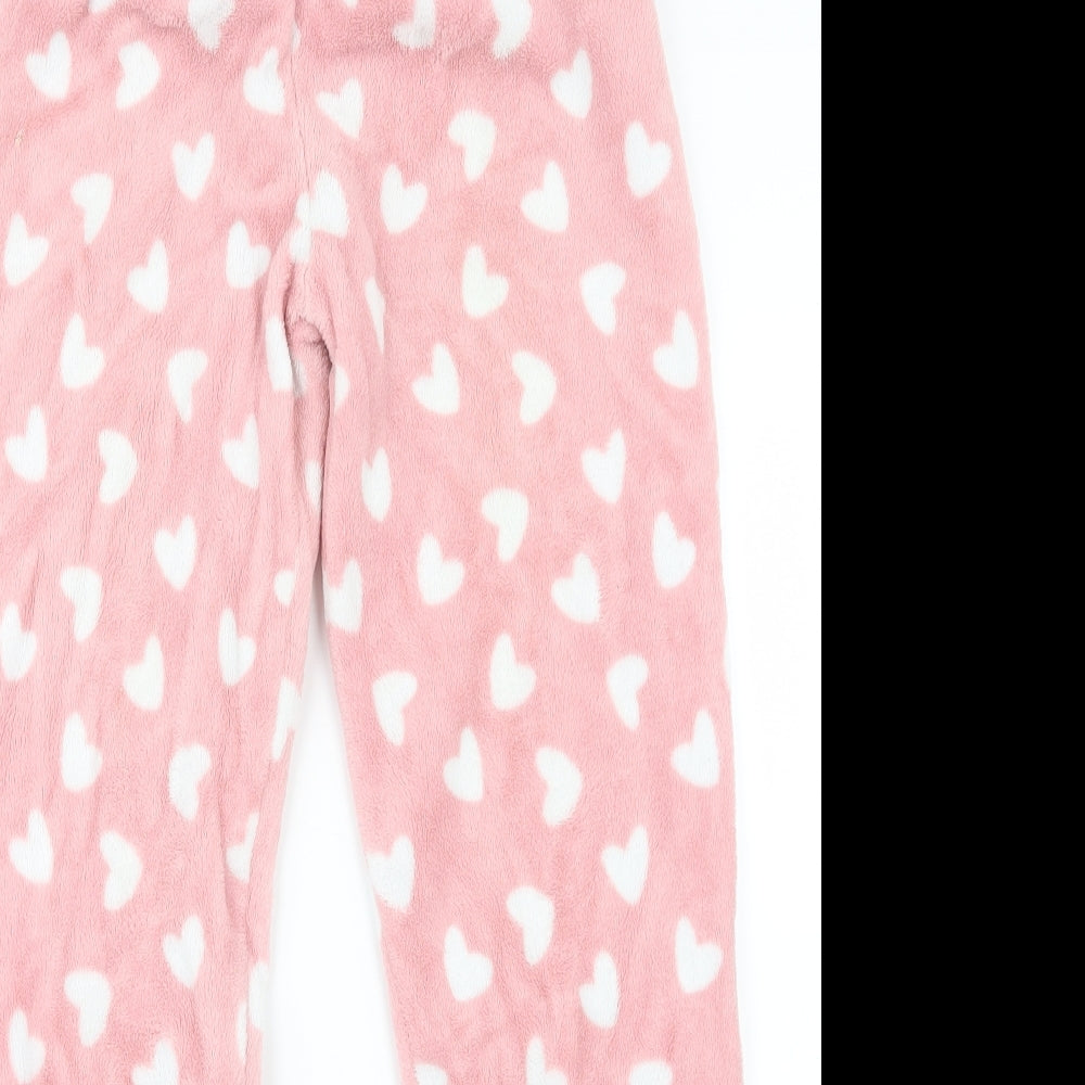 Matalan Womens Pink Geometric  Capri Pyjama Pants Size S  - Heart Print