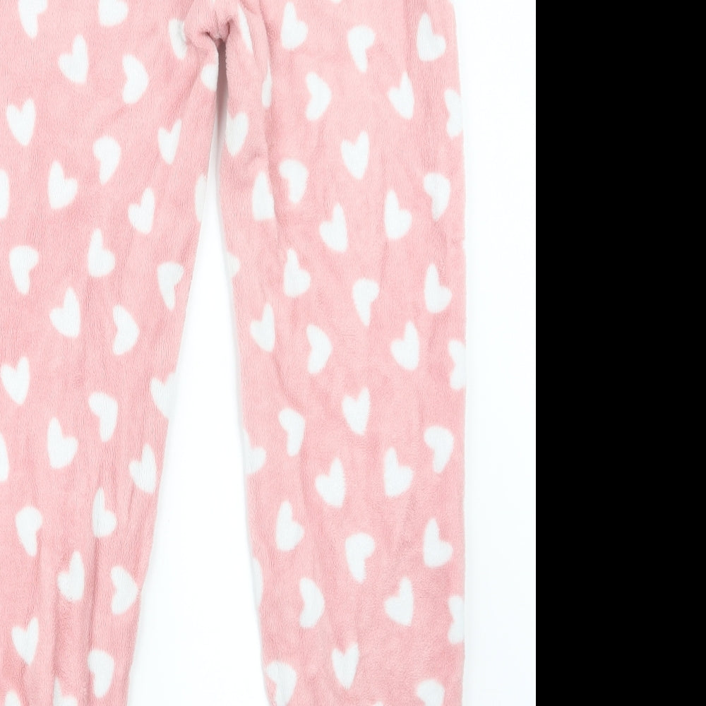 Matalan Womens Pink Geometric  Capri Pyjama Pants Size S  - Heart Print