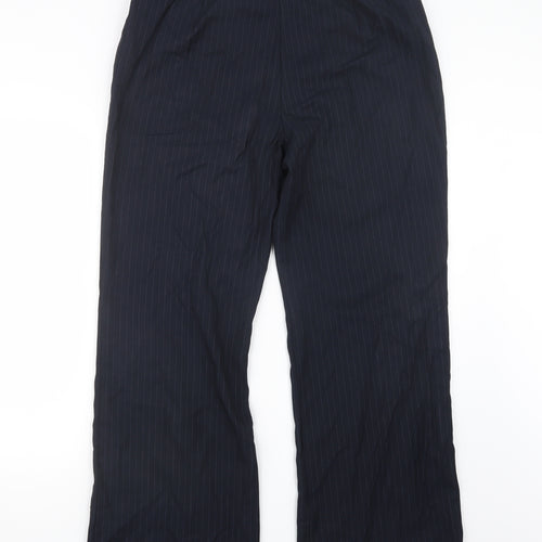 Marks and Spencer Womens Blue Striped  Trousers  Size 16 L29.5 in