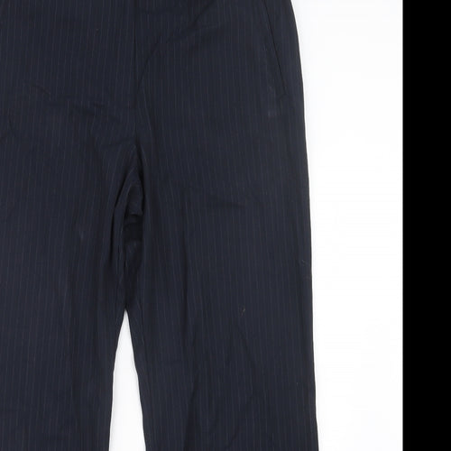 Marks and Spencer Womens Blue Striped  Trousers  Size 16 L29.5 in