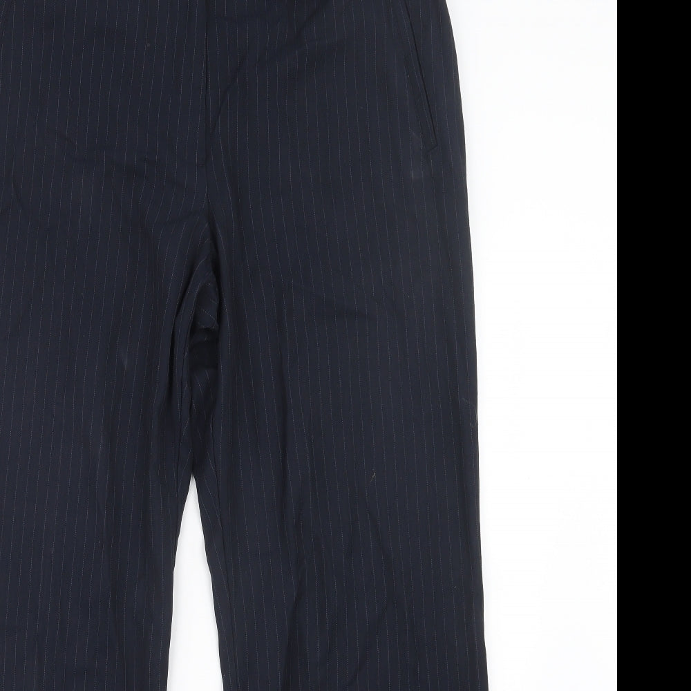 Marks and Spencer Womens Blue Striped  Trousers  Size 16 L29.5 in