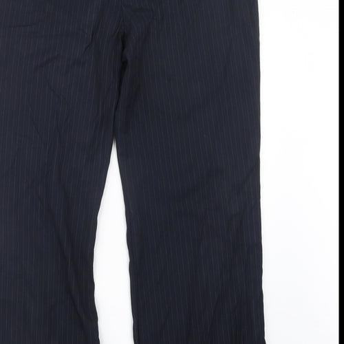 Marks and Spencer Womens Blue Striped  Trousers  Size 16 L29.5 in