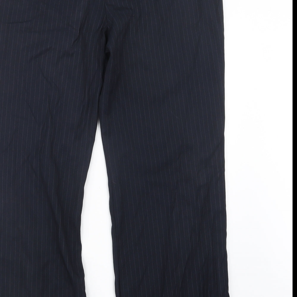 Marks and Spencer Womens Blue Striped  Trousers  Size 16 L29.5 in