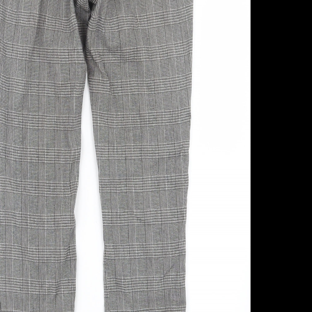 H&M Womens Black Houndstooth  Trousers  Size 8 L26 in