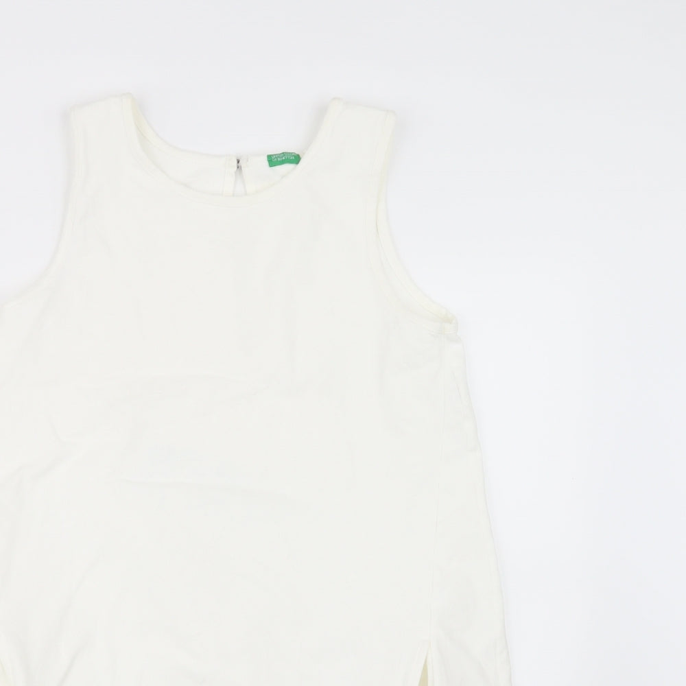 United Colors of Benetton Womens White   Basic T-Shirt Size XS