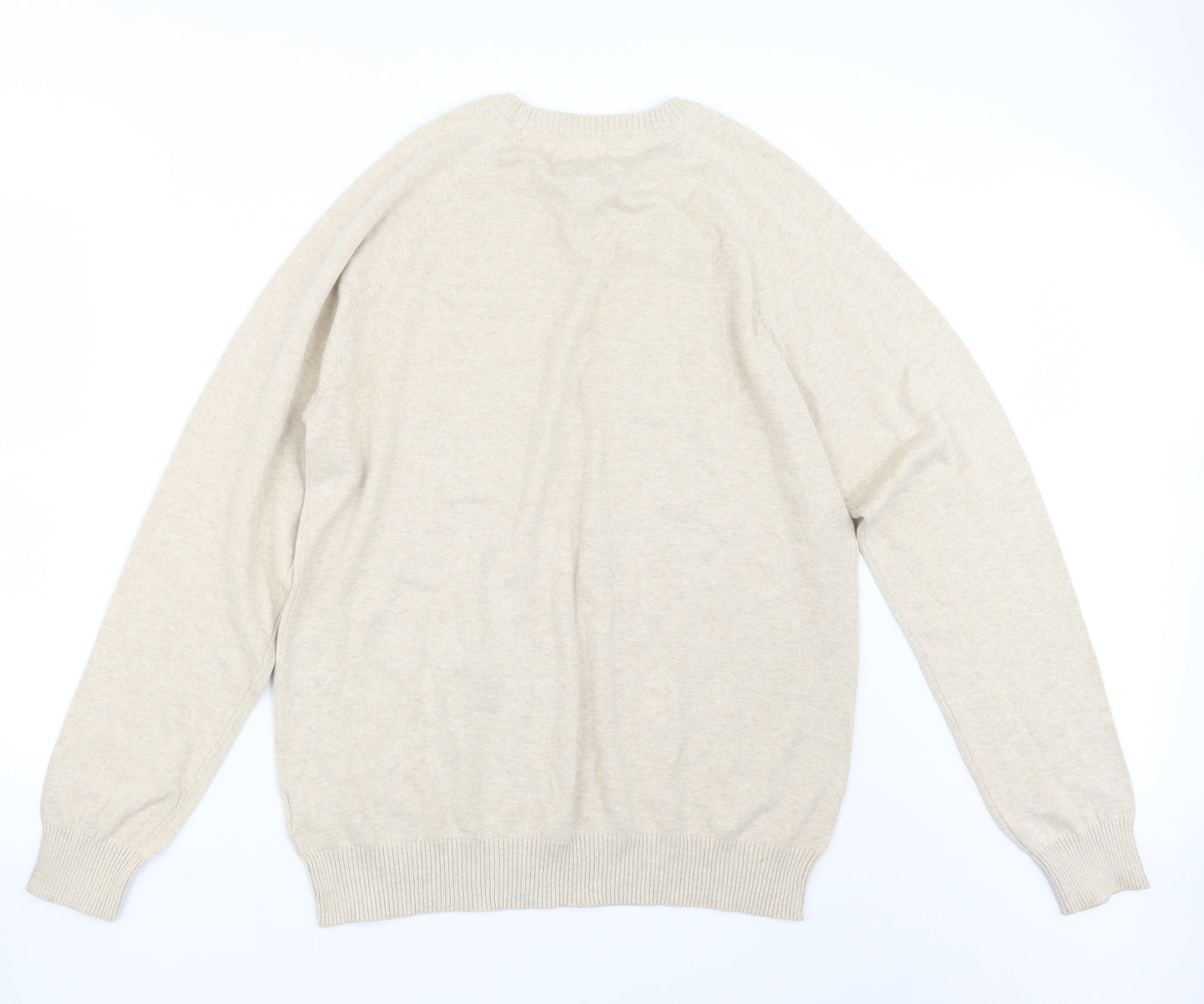 Primark Mens Beige  Knit Pullover Jumper Size L