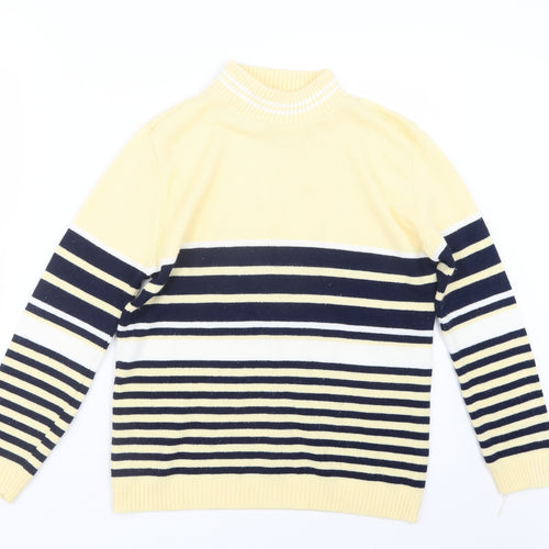 CHIC Womens Ivory Striped Knit Pullover Jumper Size S