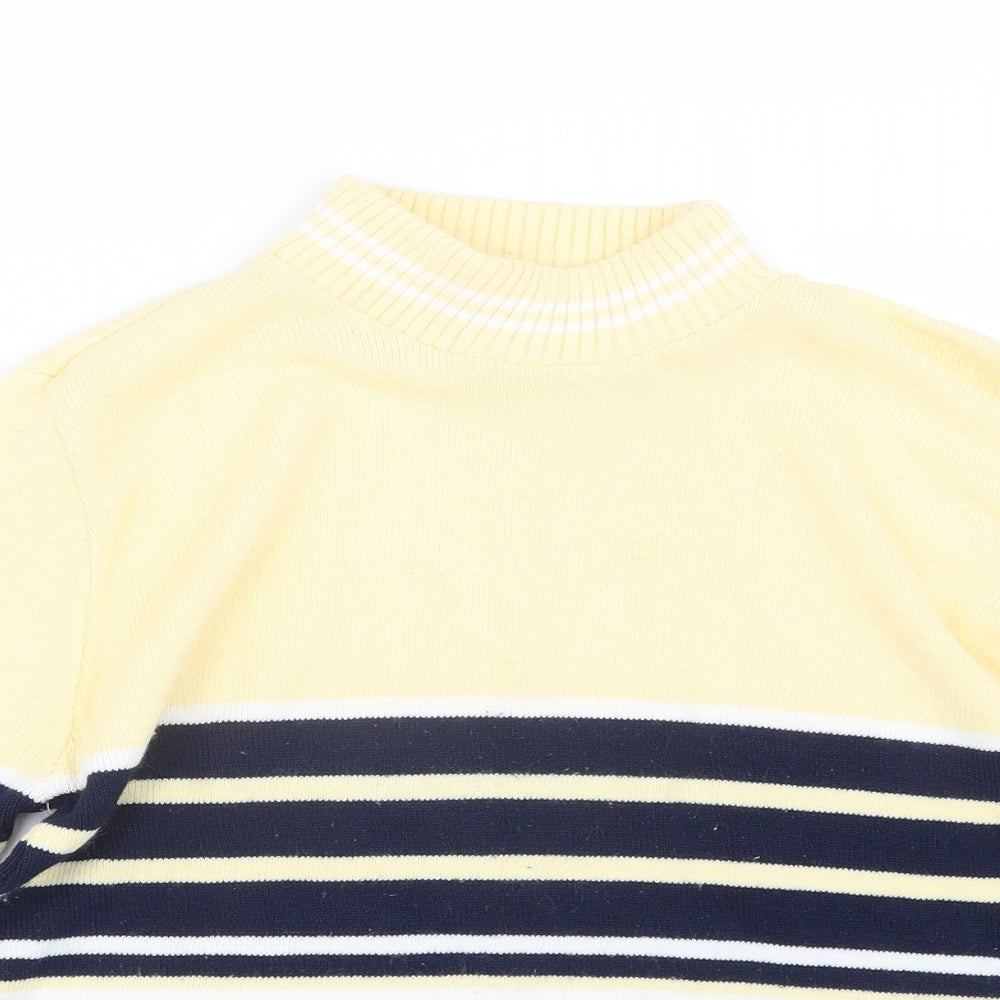 CHIC Womens Ivory Striped Knit Pullover Jumper Size S