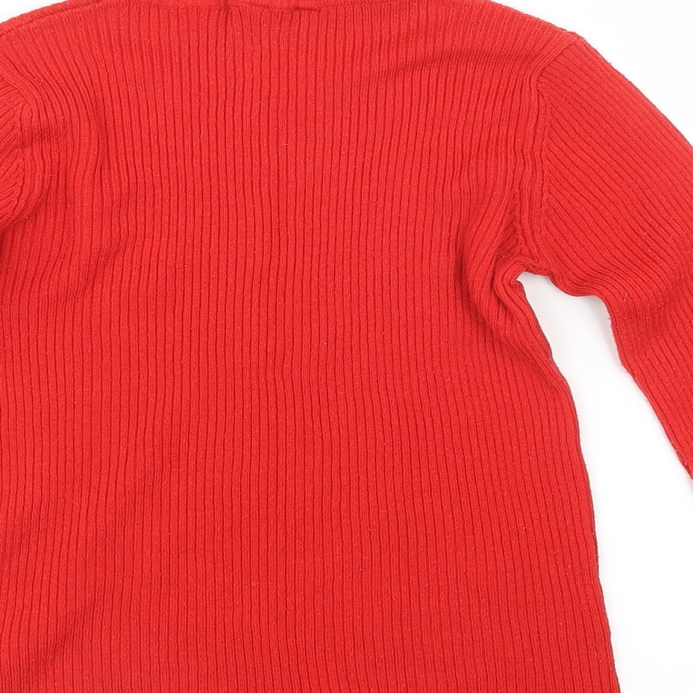Mia Moda Womens Red  Knit Pullover Jumper Size M