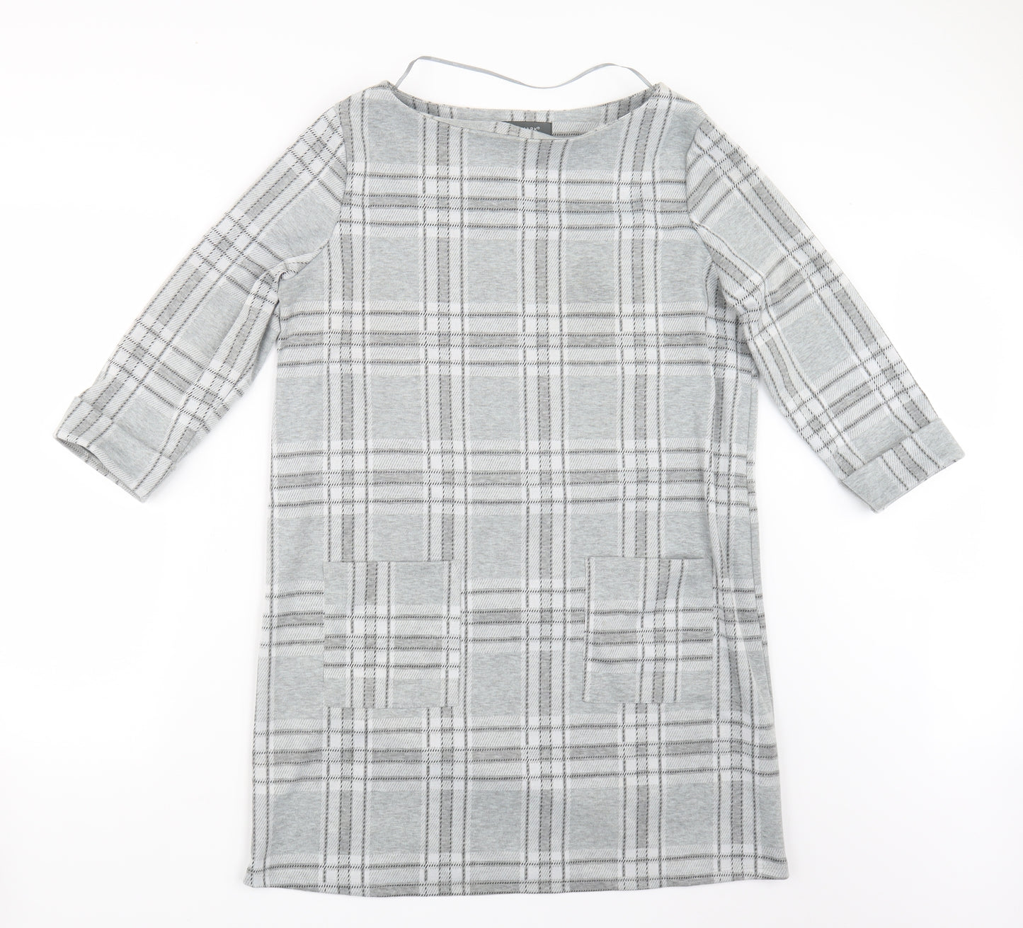 Primark Womens Grey Check  Pullover Jumper Size 14