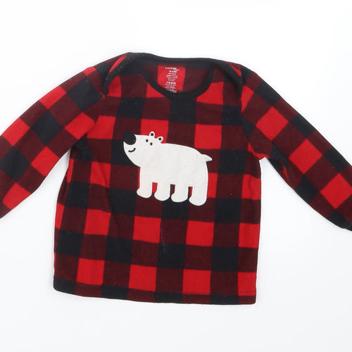 George Boys Red Check  Babydoll Pyjama Top Size 18-24 Months