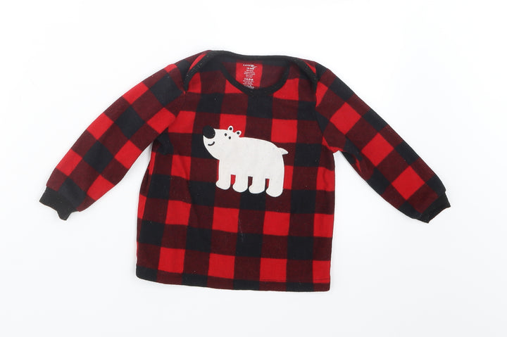 George Boys Red Check  Babydoll Pyjama Top Size 18-24 Months