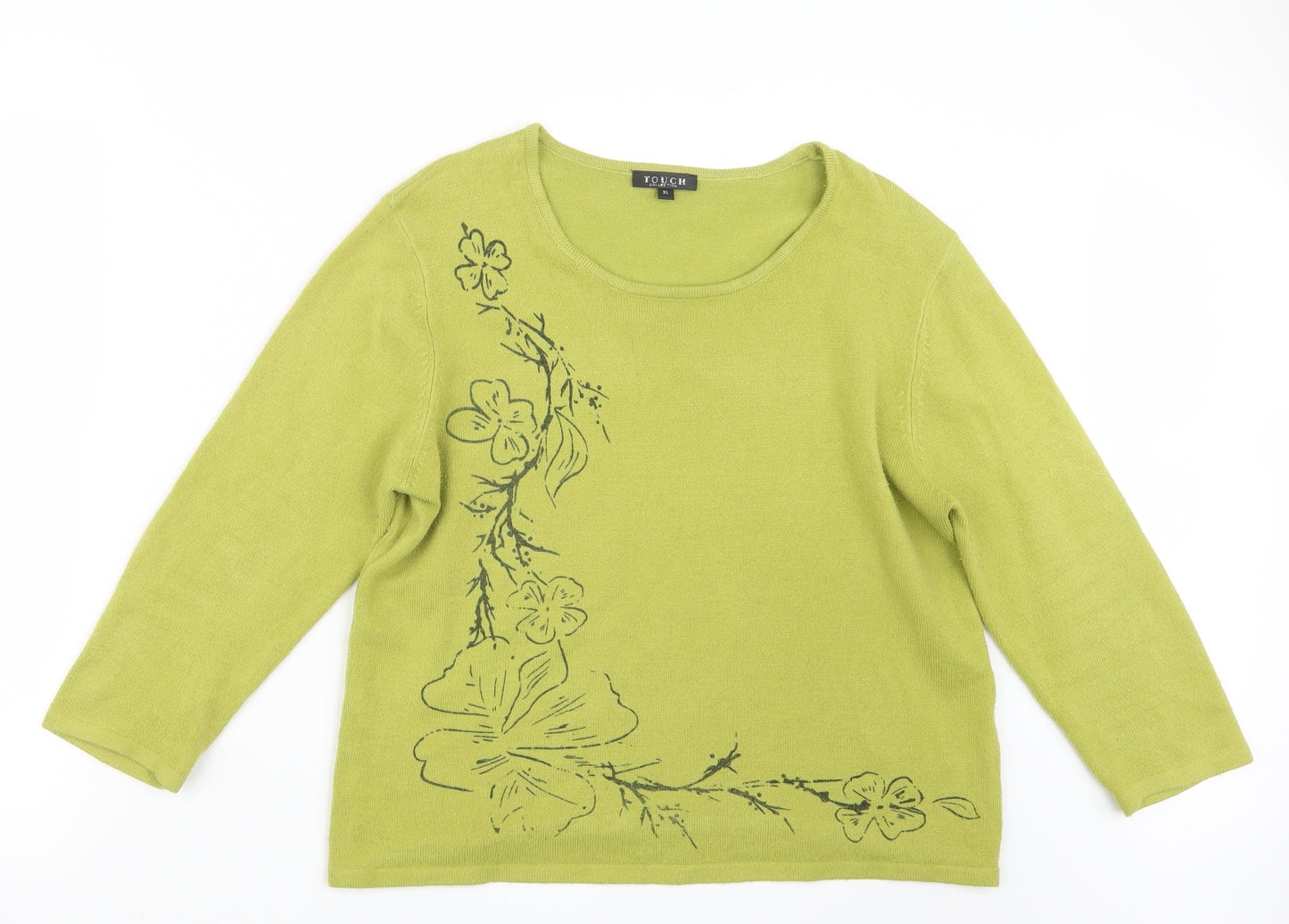 Touch Womens Green  Knit Pullover Jumper Size XL