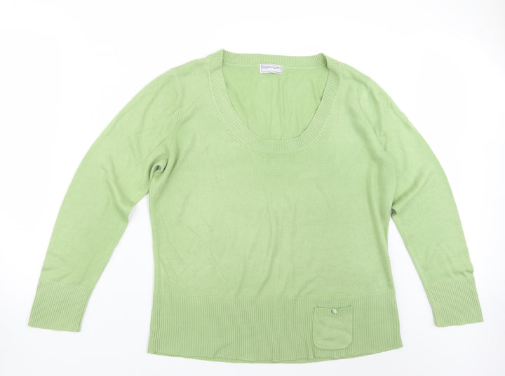 Nightingales Womens Green  Knit Pullover Jumper Size L