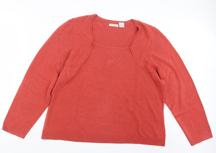 ANNE WEYBURN Womens Pink  Knit Pullover Jumper Size 20