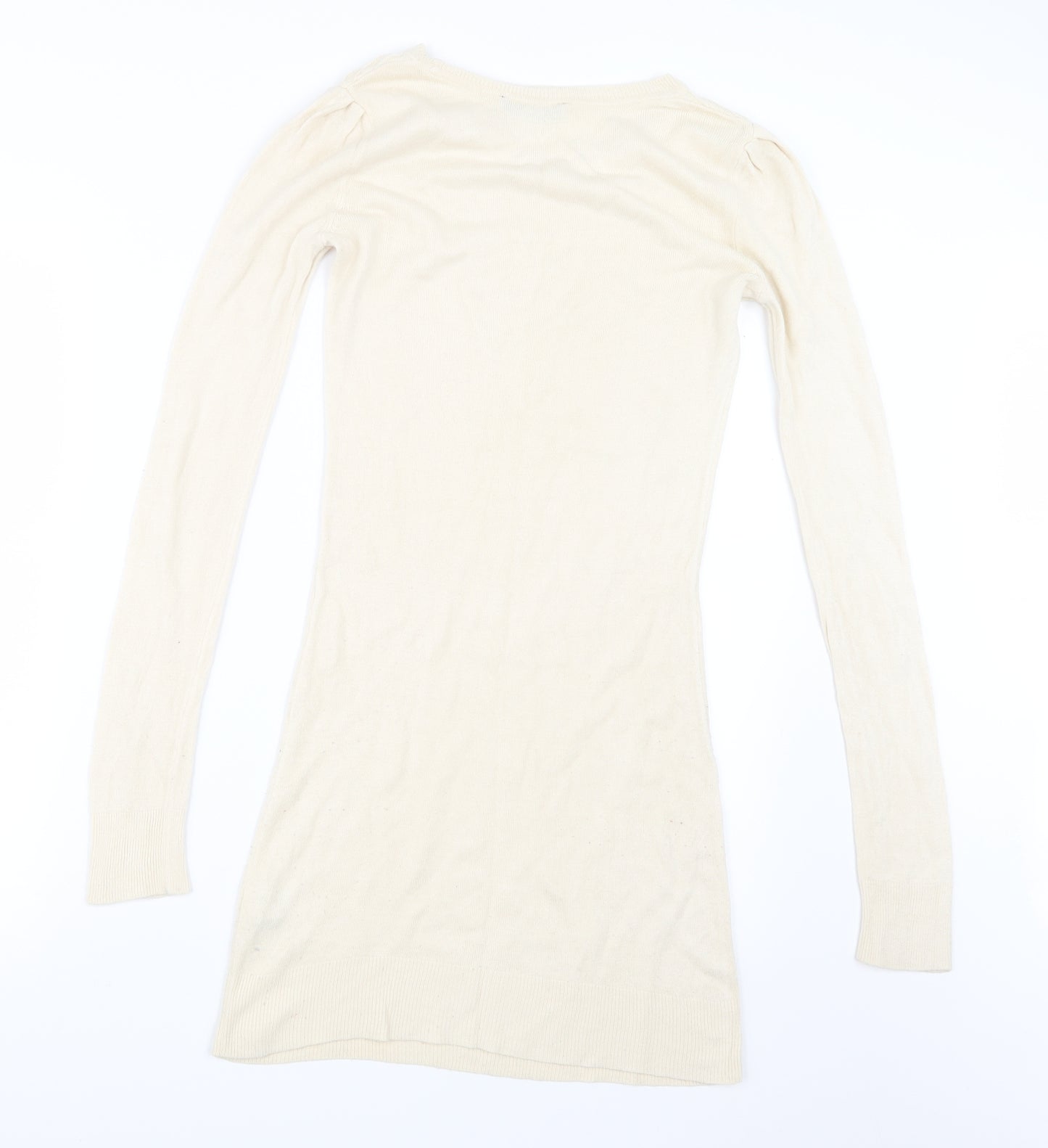 Dorothy Perkins Womens Ivory  Knit Pullover Jumper Size 8  - Long