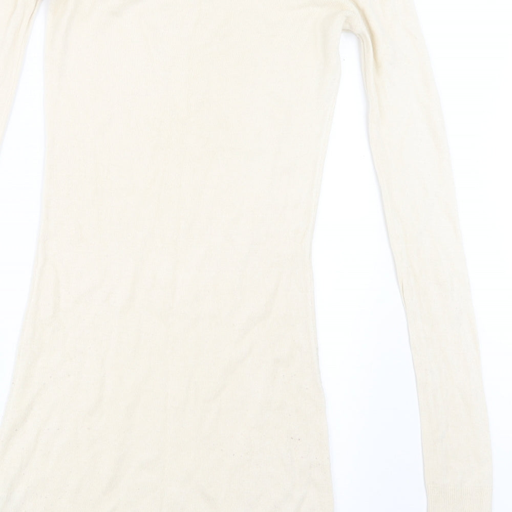 Dorothy Perkins Womens Ivory  Knit Pullover Jumper Size 8  - Long