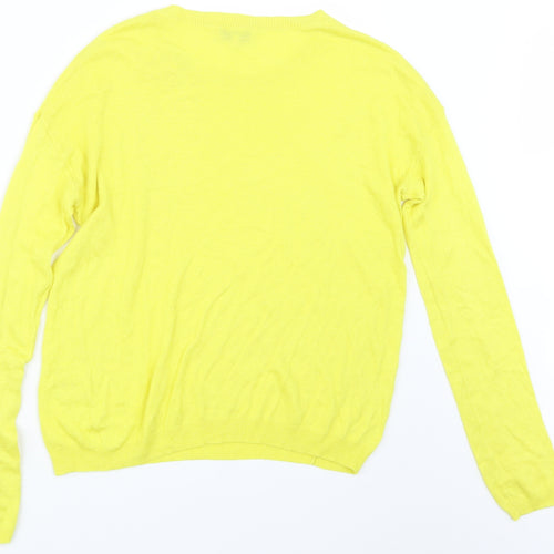 Papaya Womens Yellow  Knit Pullover Jumper Size S