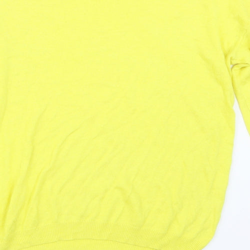 Papaya Womens Yellow  Knit Pullover Jumper Size S