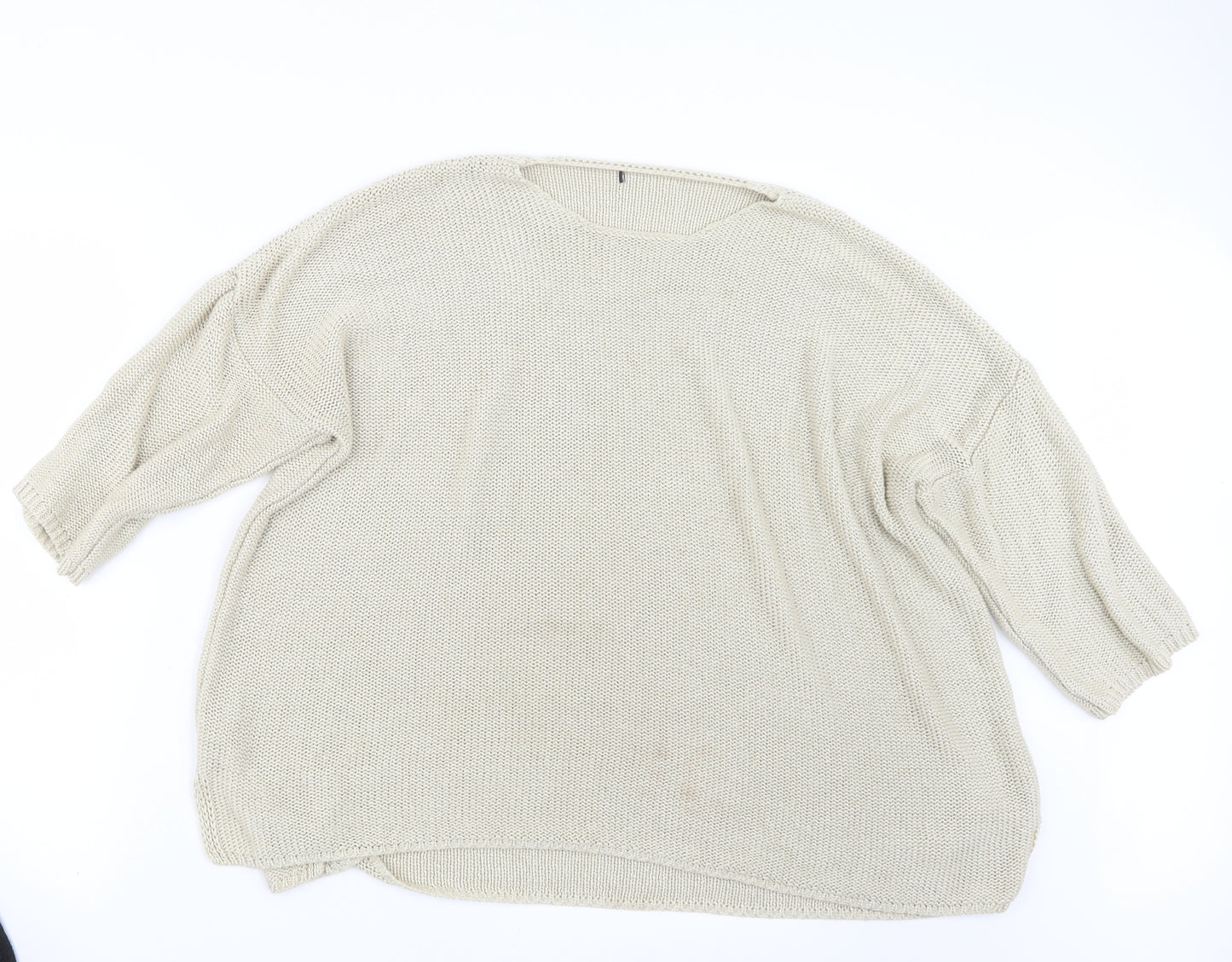 Papaya Womens Beige  Knit Pullover Jumper Size 20