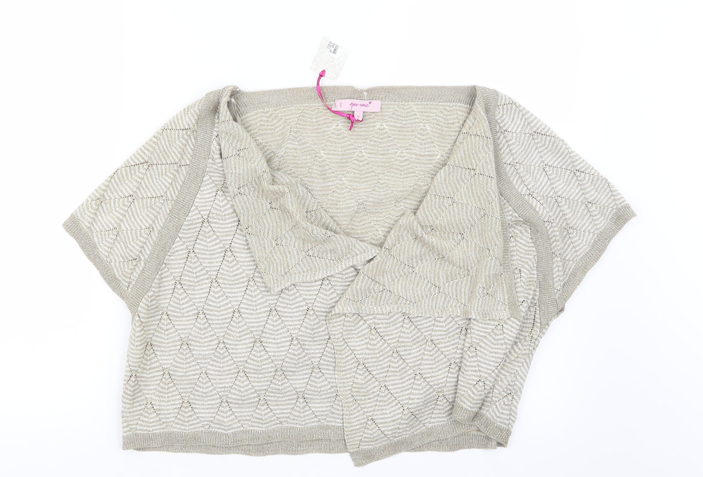 Per Una Womens Gold   Cardigan Jumper Size 18