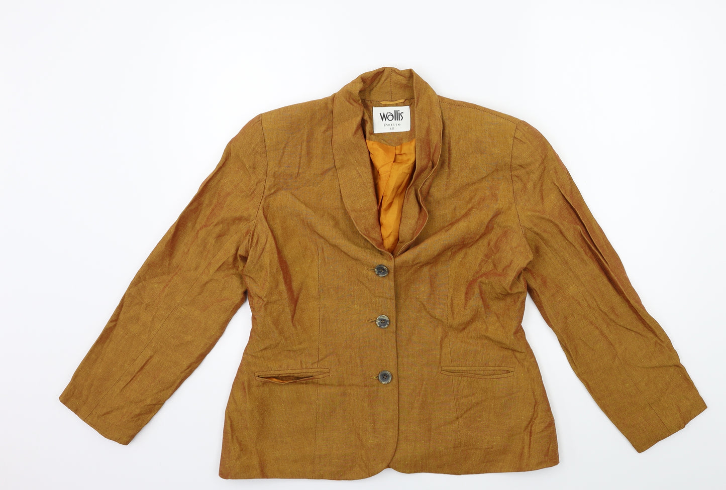 Wallis Womens Gold   Biker Jacket Size 12