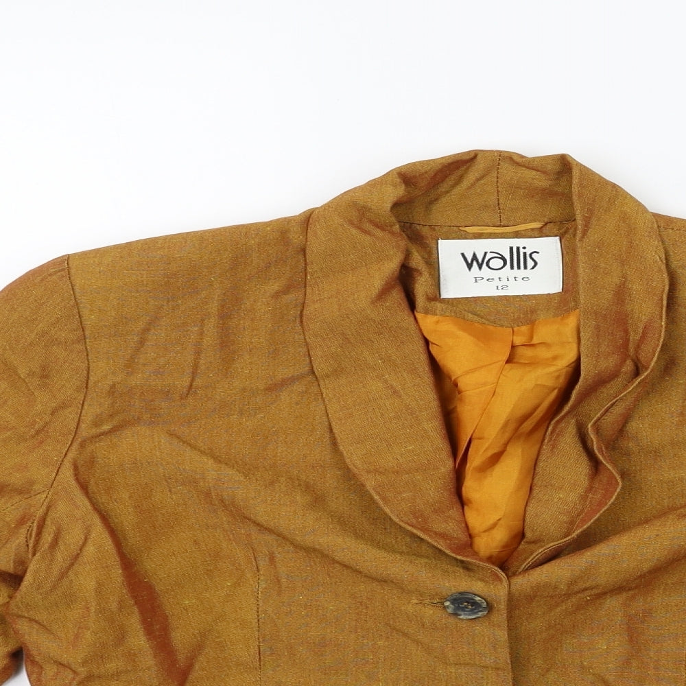 Wallis Womens Gold   Biker Jacket Size 12