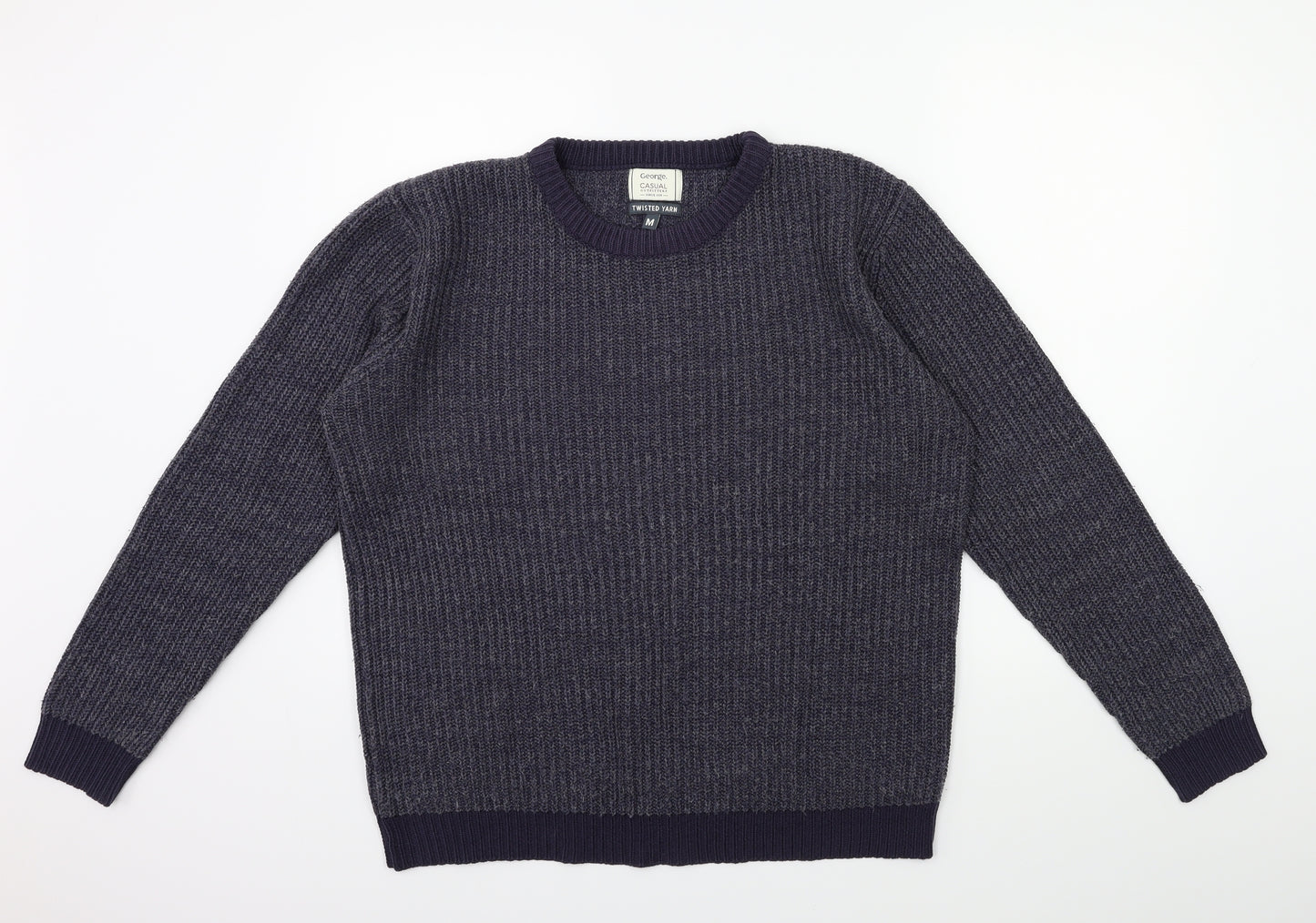 George Mens Blue  Knit Pullover Jumper Size M