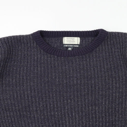 George Mens Blue  Knit Pullover Jumper Size M