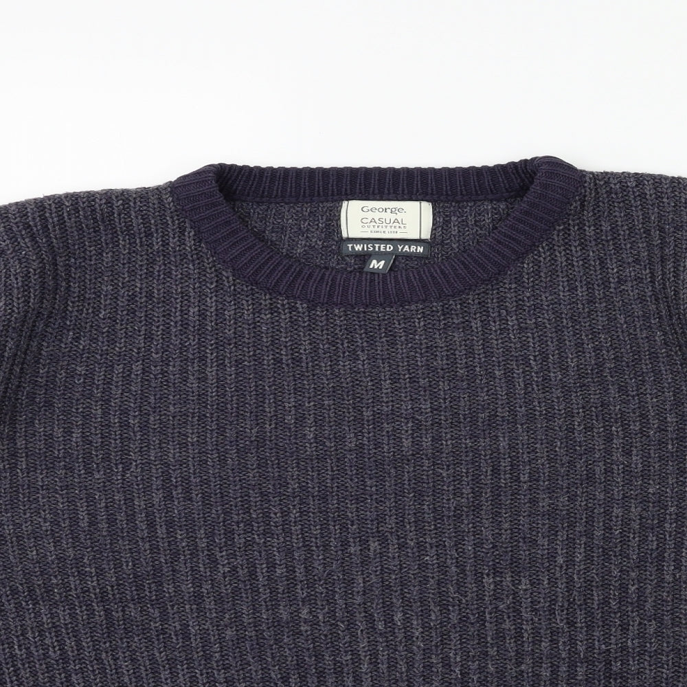 George Mens Blue  Knit Pullover Jumper Size M