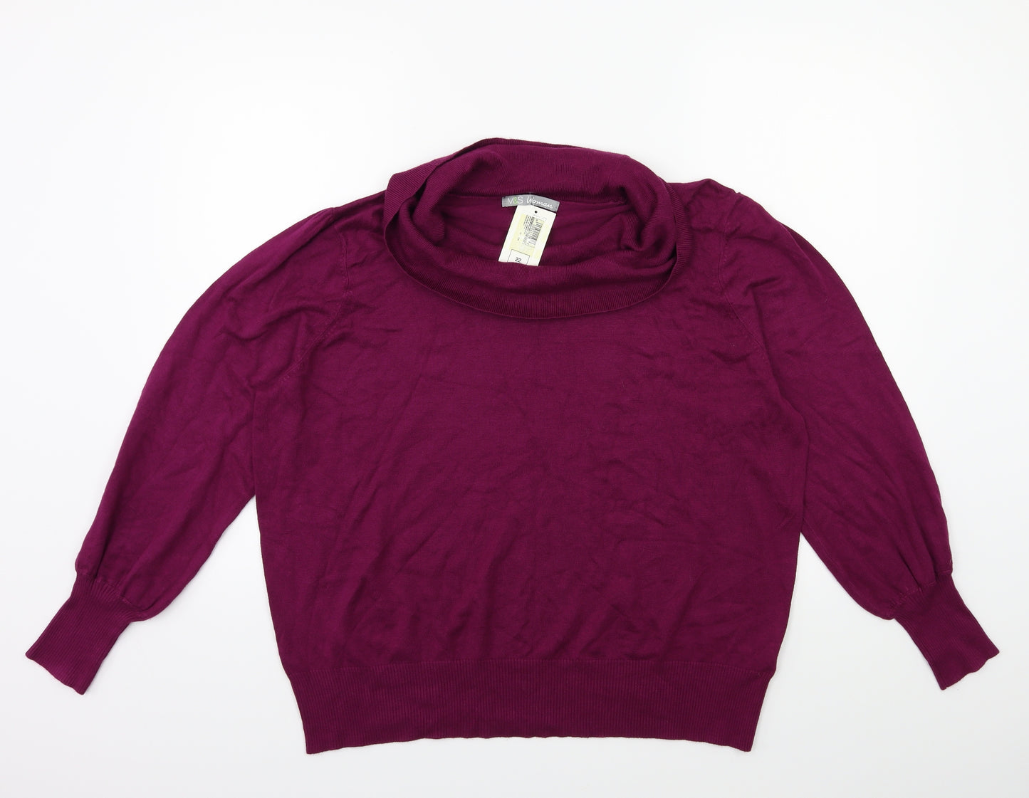 Marks and Spencer Womens Purple  Knit Pullover Jumper Size 22