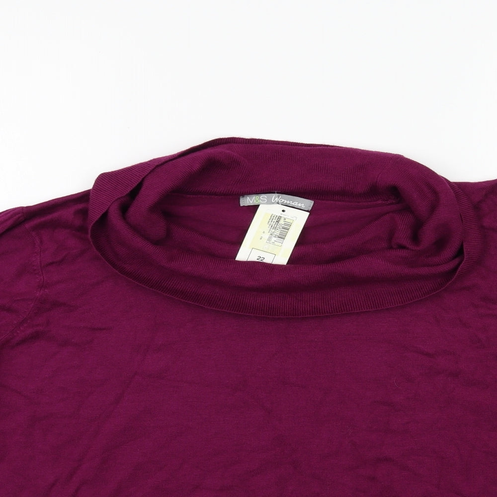 Marks and Spencer Womens Purple  Knit Pullover Jumper Size 22